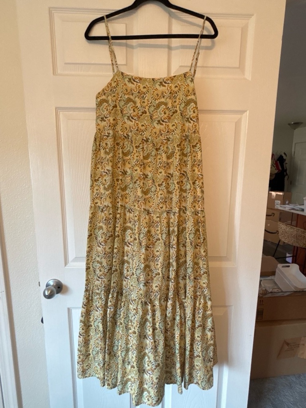 Charlie Holiday Yellow Floral Tiered Maxi Dress